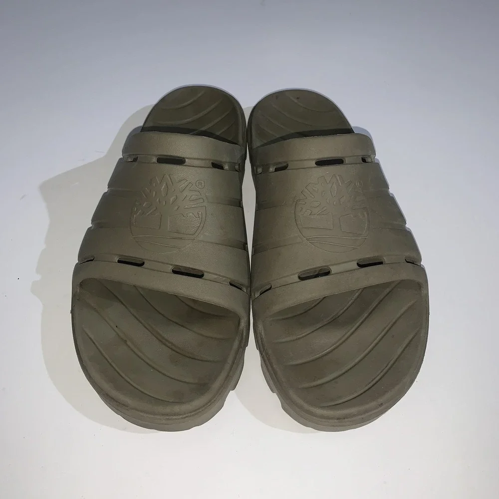 Timberland Sandals Shoes Mens Size 11 Green Rubber Slide Comfort Casual Walking